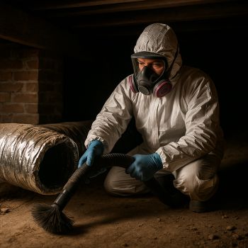Professional air duct cleaning technician in Cornelia